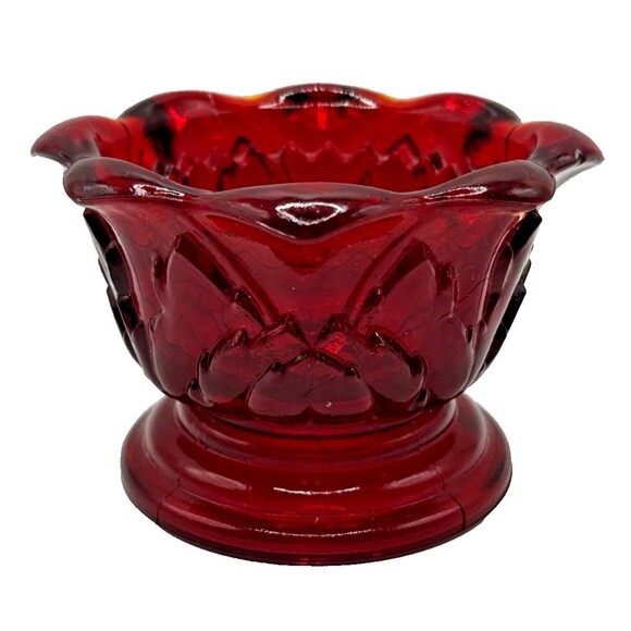 Confederate Brooke Crescent Amberina Diamond Pineapple Fairy Light Base Red - Picture 2 of 8